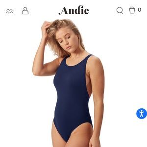 Large navy Andie Montauk one-piece